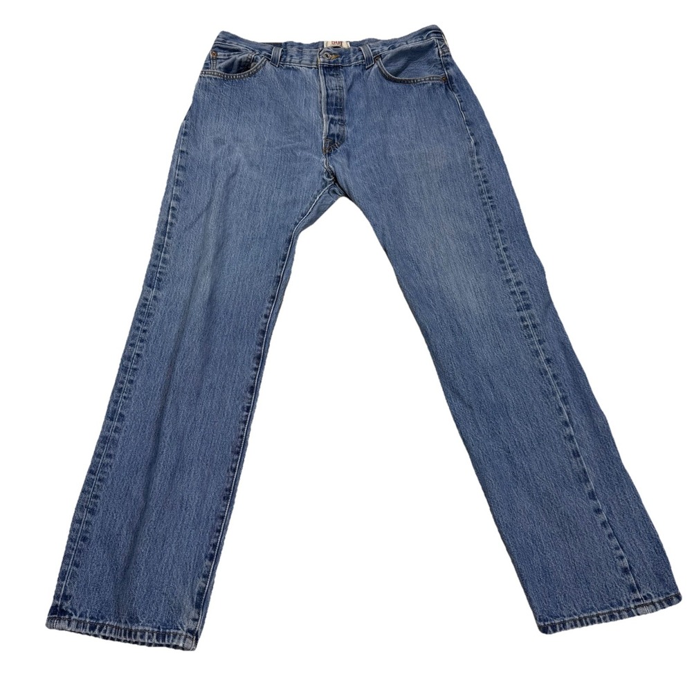 levis‎ 501 Men's 36x32 Y2K Light Wash Blue Hati Distressed Workwear